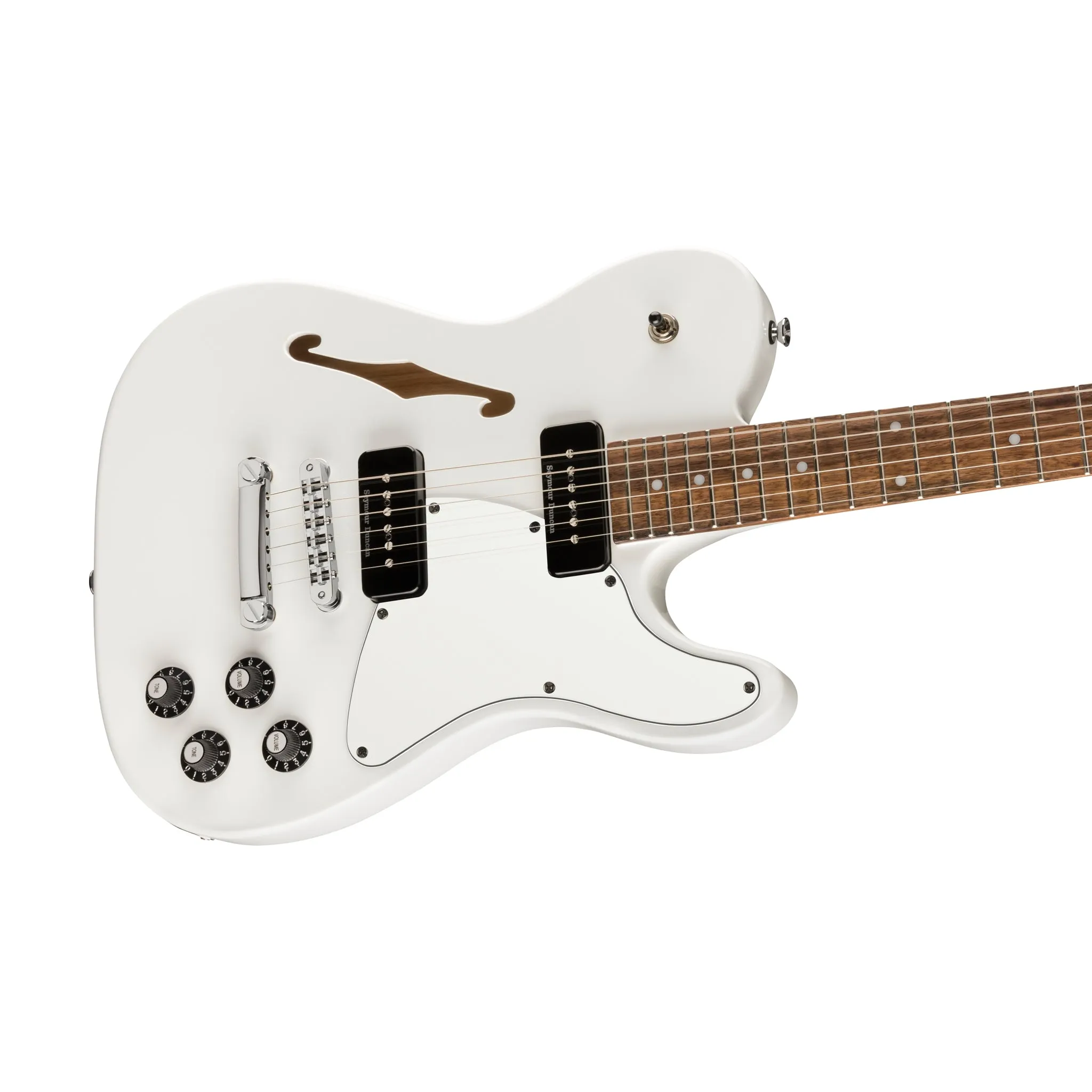 Fender Jim Adkins JA-90 Telecaster Thinline Electric Guitar, Laurel FB, Laurel White