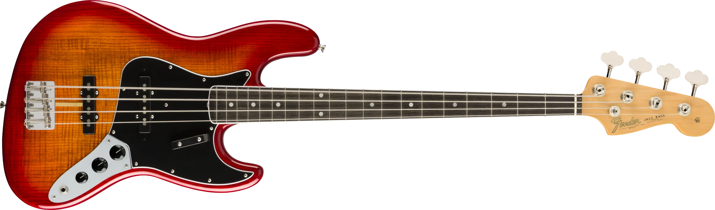 FENDER  Rarities Flame Ash Top Jazz Bass® Ebony Fingerboard Plasma Red Burst