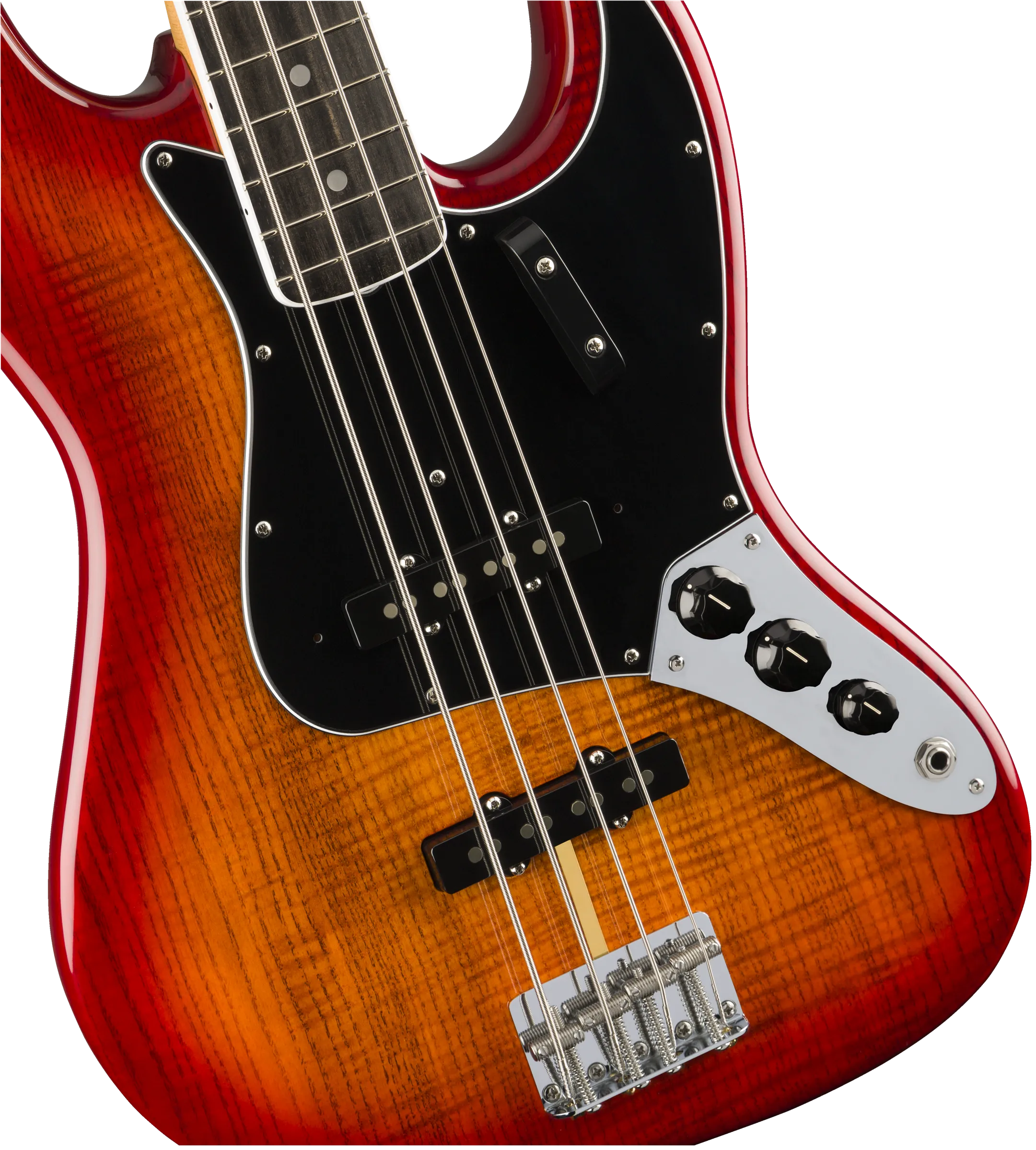 FENDER  Rarities Flame Ash Top Jazz Bass® Ebony Fingerboard Plasma Red Burst