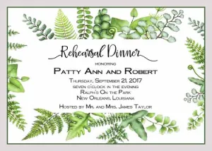 FERN AND LEAVES FRAME CUSTOM INVITATION