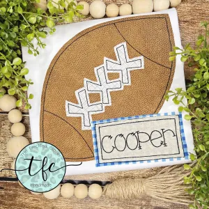 {Football   Name Plate} applique tee