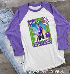 Friday Night Lights Ultimate Fan Tee Photo Raglan Shirt (Football, Cheer, Drill Team, Band)