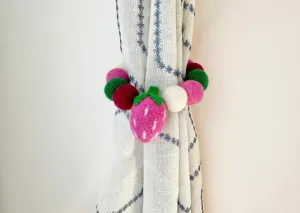 Fuchsia Strawberry Curtain Ties