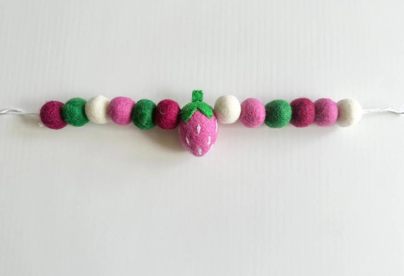 Fuchsia Strawberry Curtain Ties