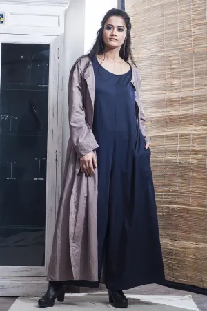 Gabi- Blue Jumpsuit With Floor Length Mauve Jacket
