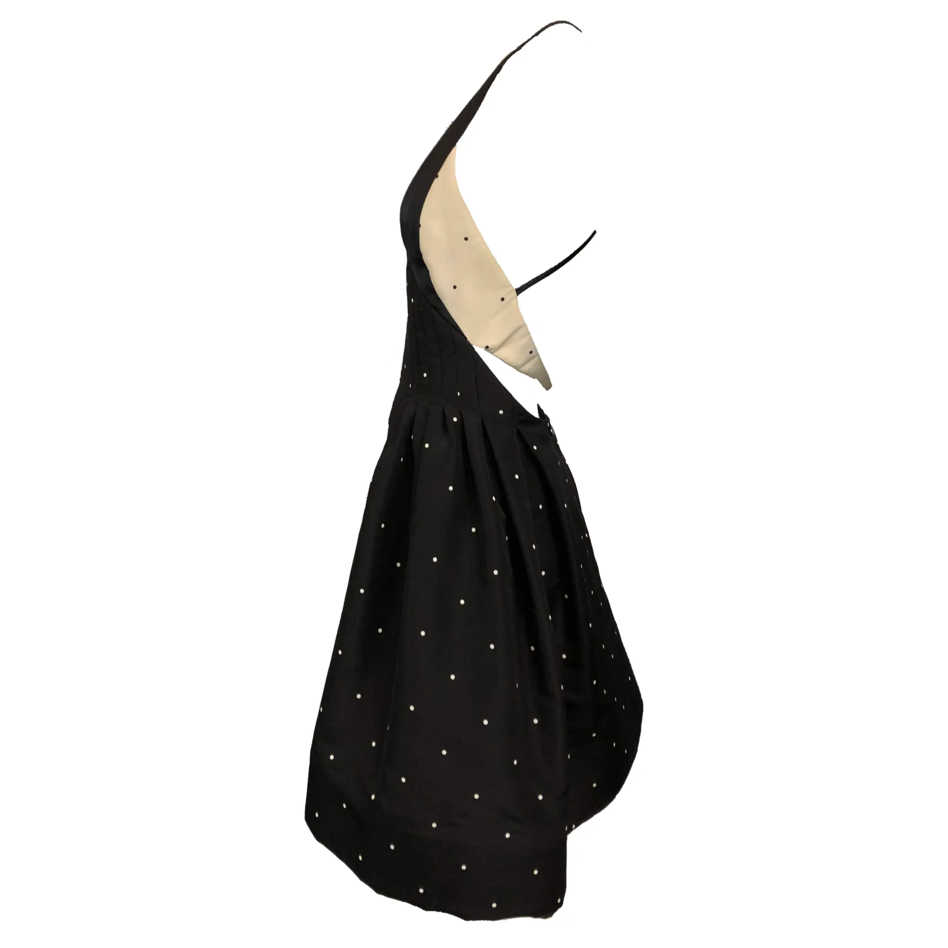 Geoffrey Beene 1996 Black and White Silk Faille Halter Mini Dress