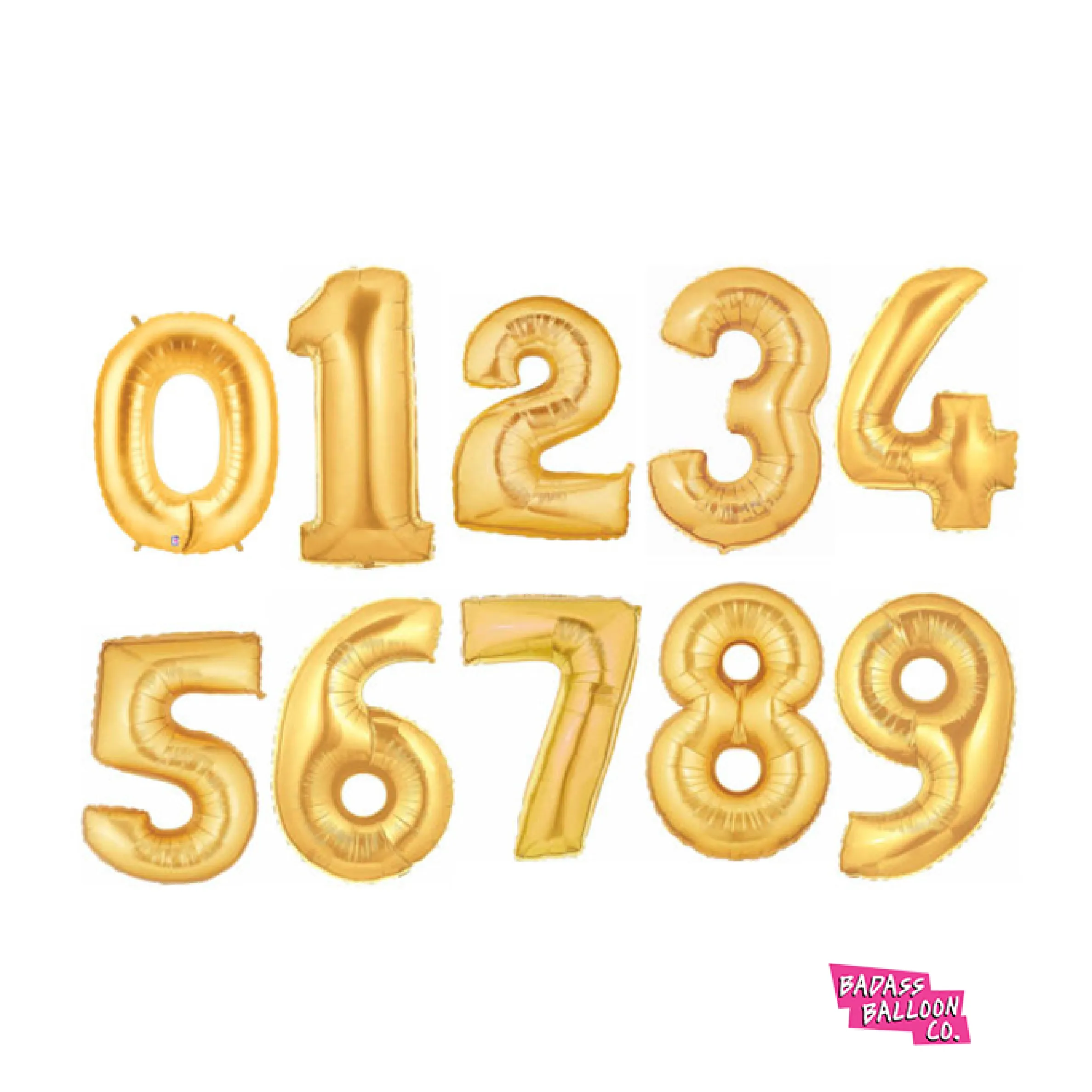 Giant Number Balloons in Gold