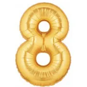 Giant Number Balloons in Gold