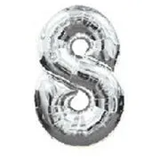 Giant Number Balloons in Silver