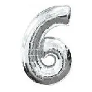 Giant Number Balloons in Silver