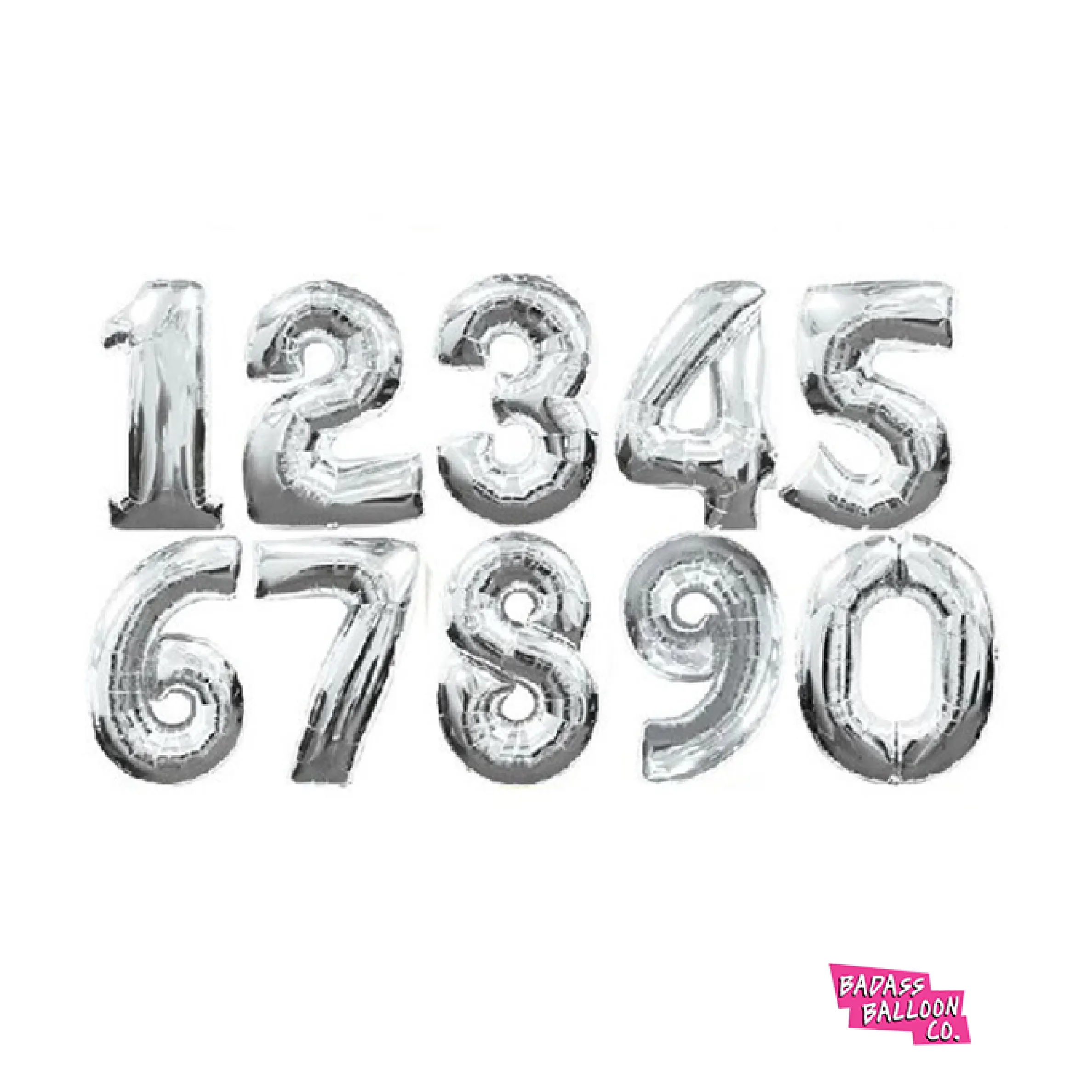 Giant Number Balloons in Silver