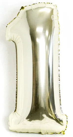 Giant Number Balloons in WHITE Gold