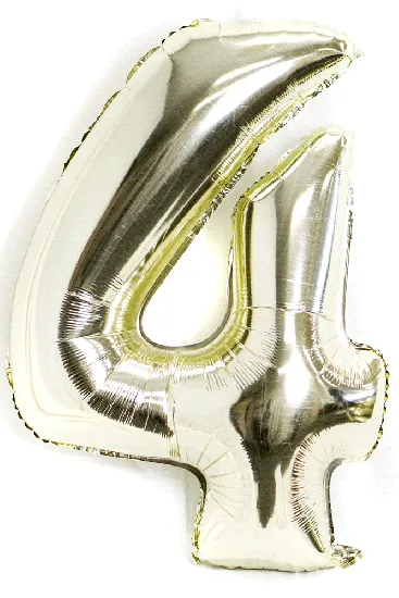 Giant Number Balloons in WHITE Gold