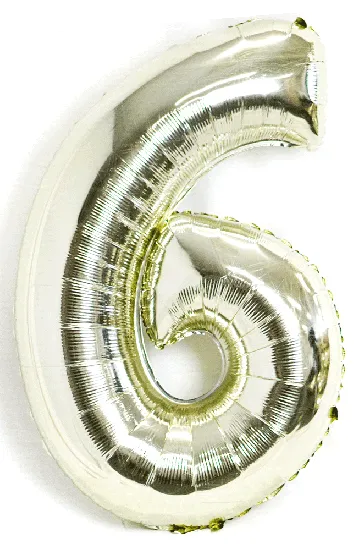 Giant Number Balloons in WHITE Gold