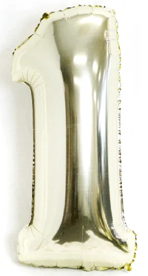 Giant Number Balloons in WHITE Gold