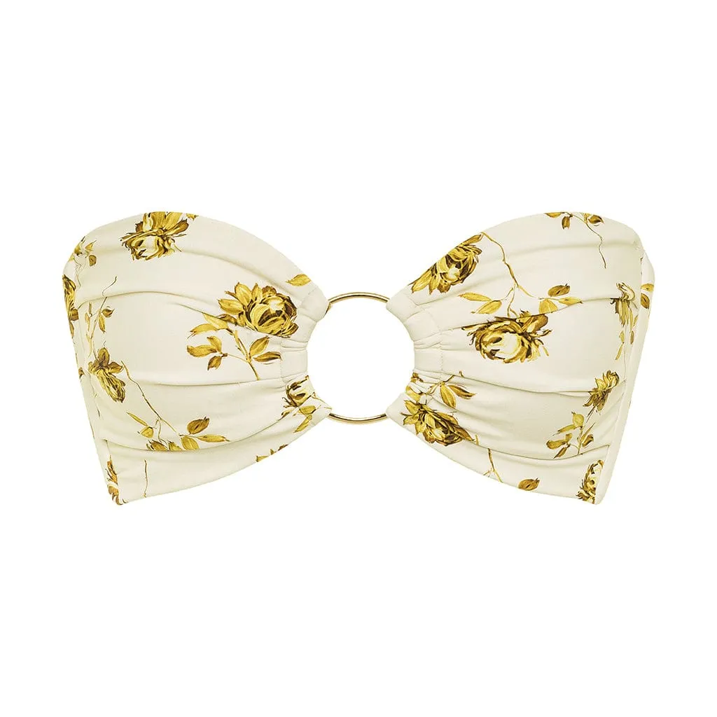 Gold Filigree Tori Ties Bandeau Bikini Top