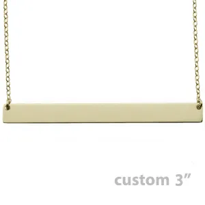 Gold Name Plate Necklace Custom 3"