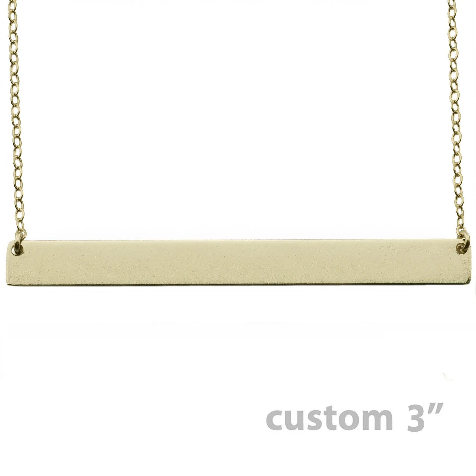 Gold Name Plate Necklace Custom 3"