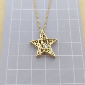 Gold Star Diamond Necklace