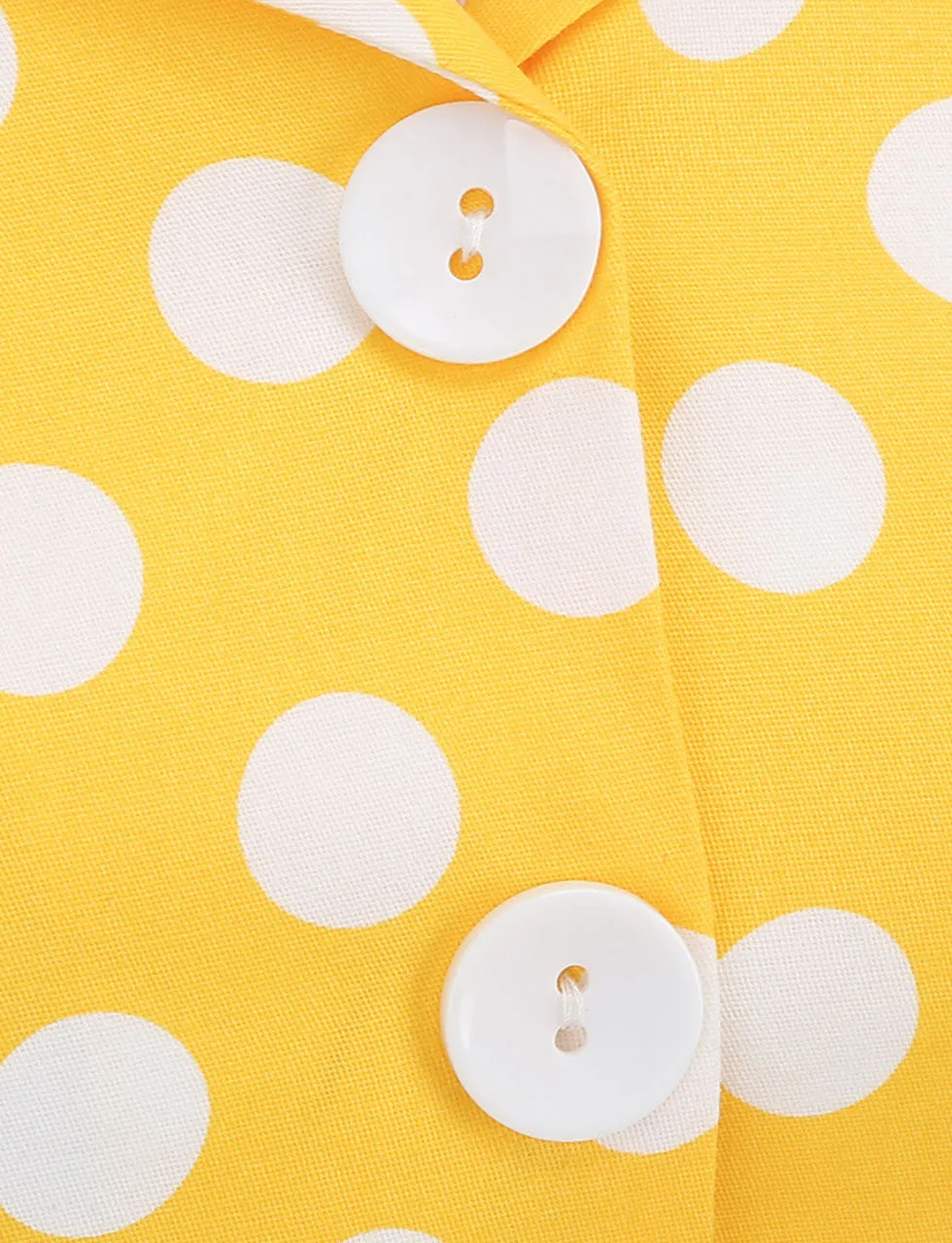 Green And White Polka Dots Pockets Vintage Halter 1950S Dress With Button