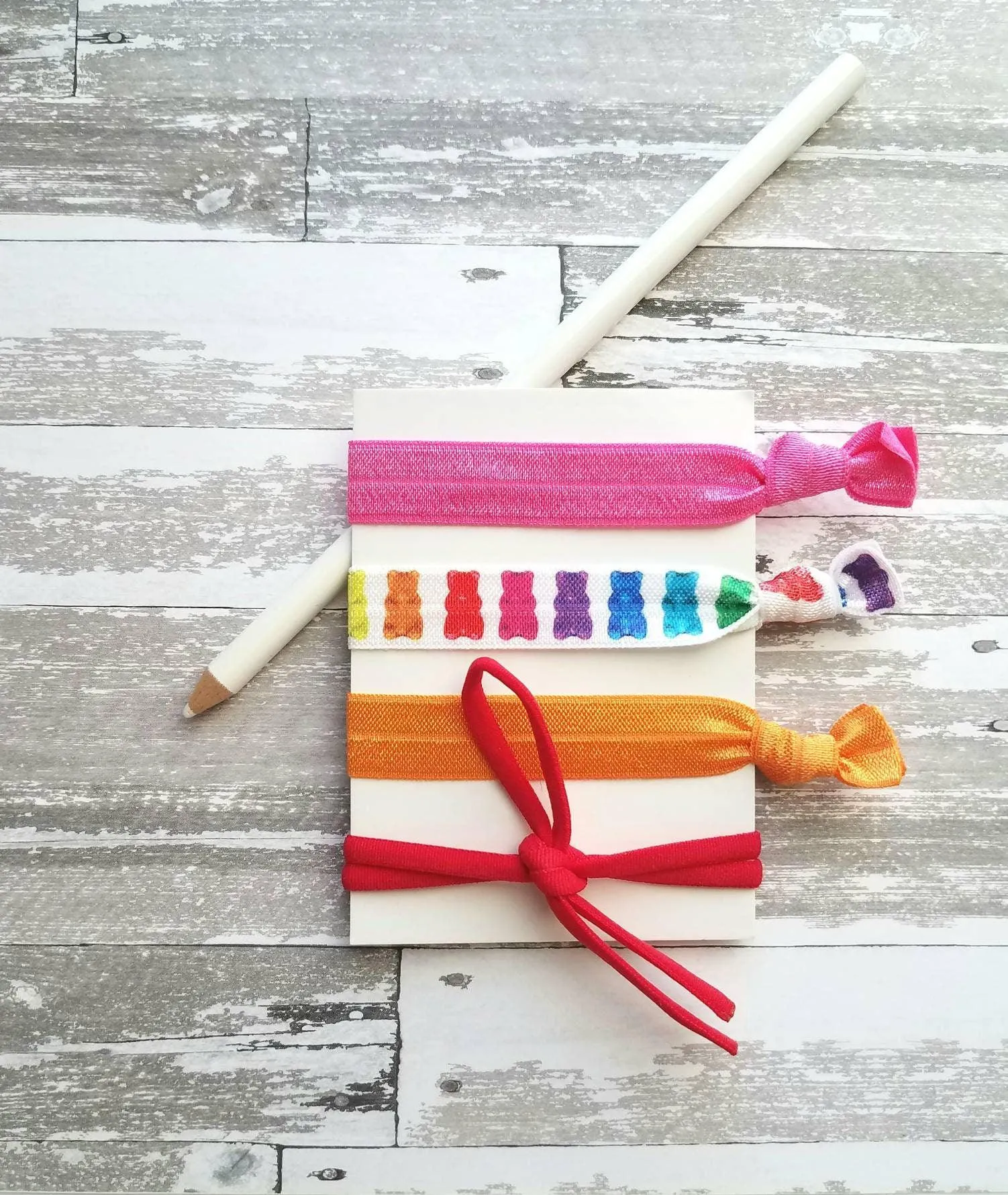 Gummy Bear Accessories, hair tie set, hair band, rainbow color ties, elastic ribbon, no crease head wear, candy hair band, ladies girls gift