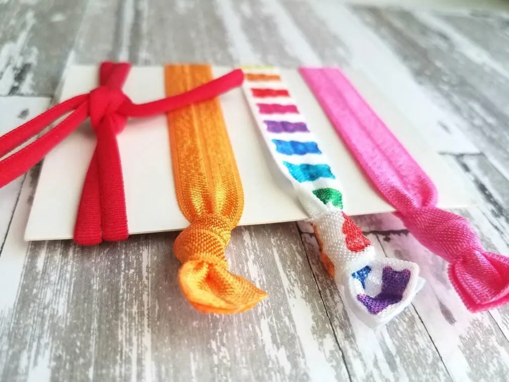 Gummy Bear Accessories, hair tie set, hair band, rainbow color ties, elastic ribbon, no crease head wear, candy hair band, ladies girls gift