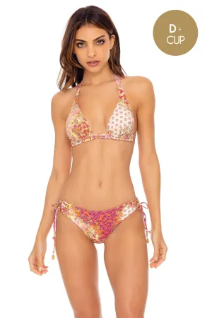 GYPSY DREAM - Triangle Halter Top & Drawstring Side Full Bottom • Buttercream