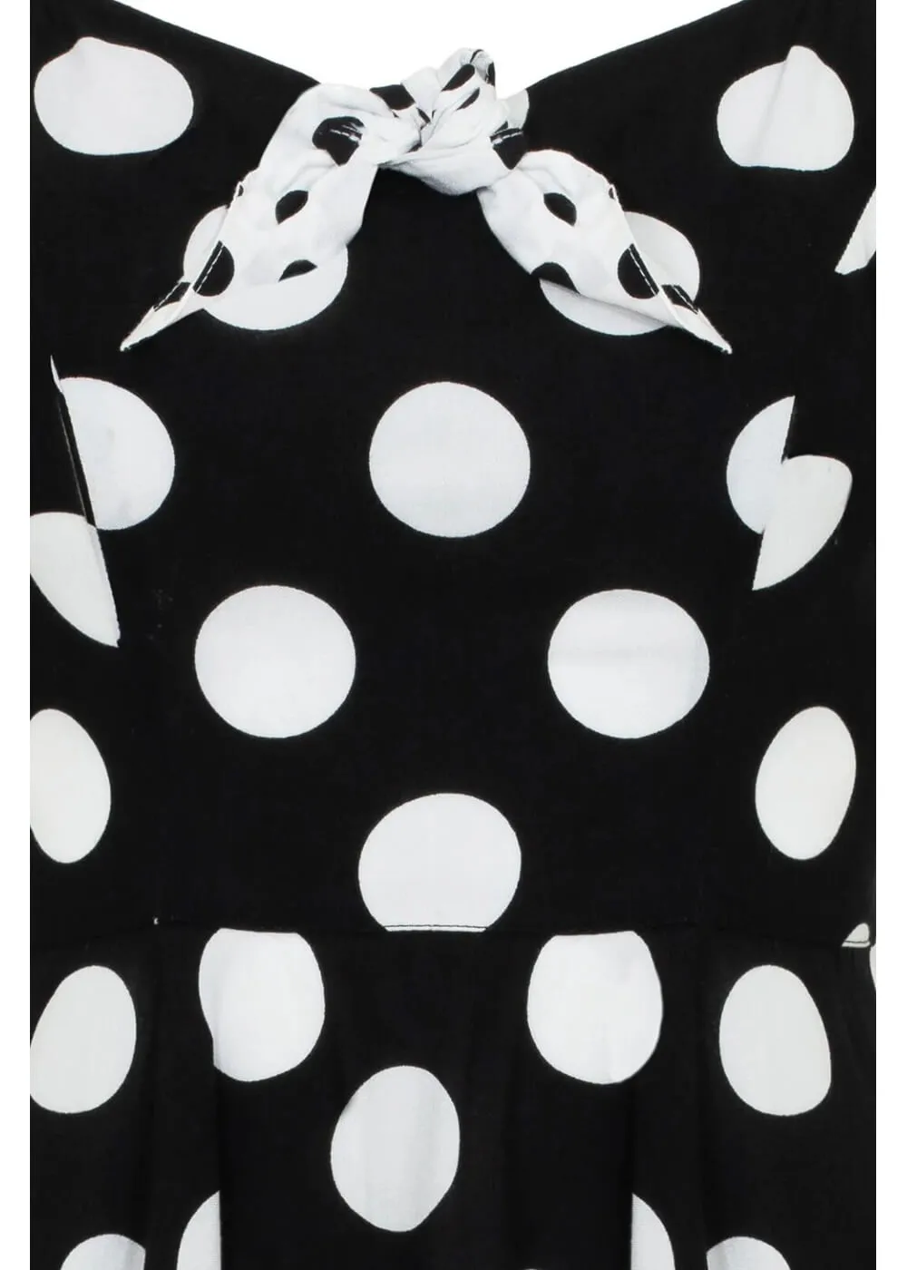 Hell Bunny Dolores Polkadot 40's Swing Dress Black