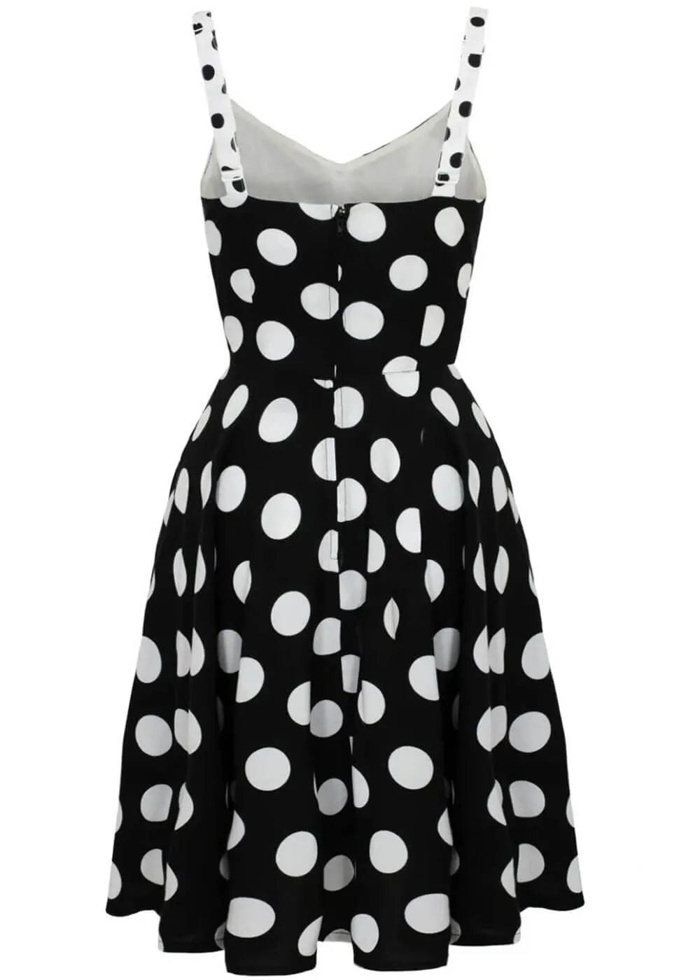 Hell Bunny Dolores Polkadot 40's Swing Dress Black