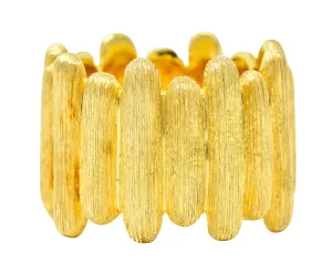 Henry Dunay Vintage 18 Karat Gold Brushed Bar Band Ring