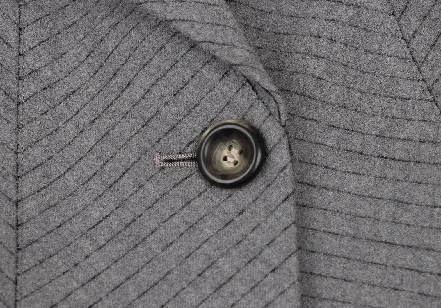HIROKO KOSHINO JAPAN. HIROKO BIS Grey Switching Herringbone Wool Cotton Jacket