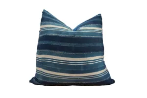 Indigo African Textile Throw Pillow
