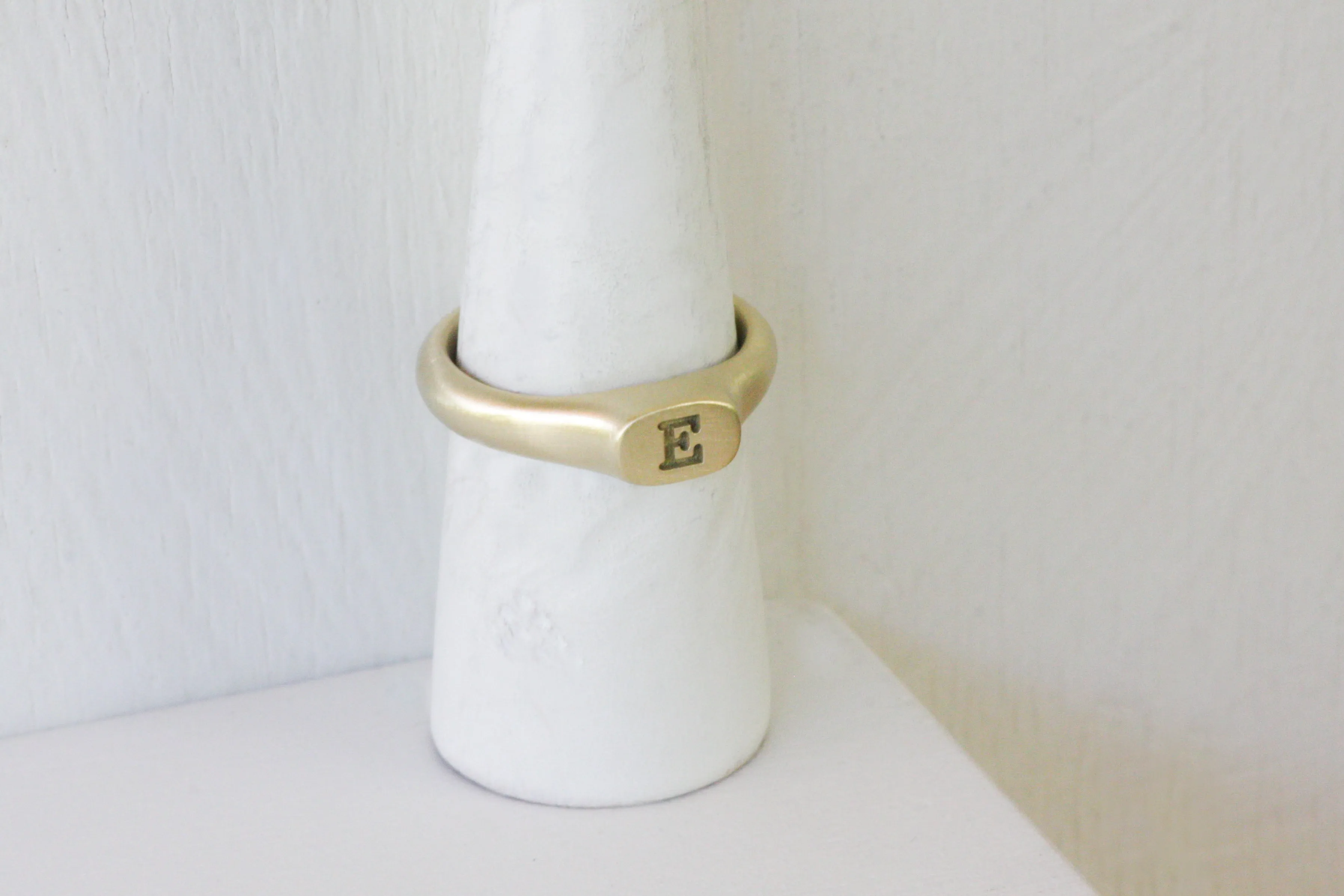 Initial Queen Crown Signet Ring