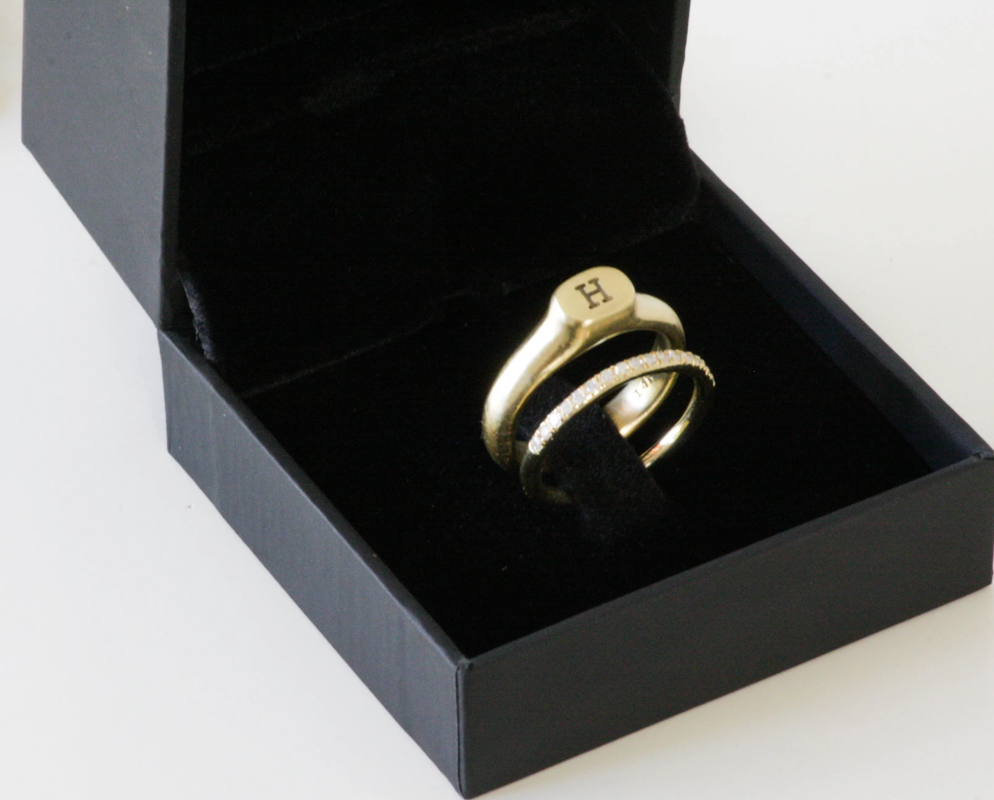 Initial Queen Crown Signet Ring