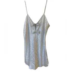 Intimate Affair California Slip Lingerie Dress w/ Polka Dots &amp; Ties - Vintage