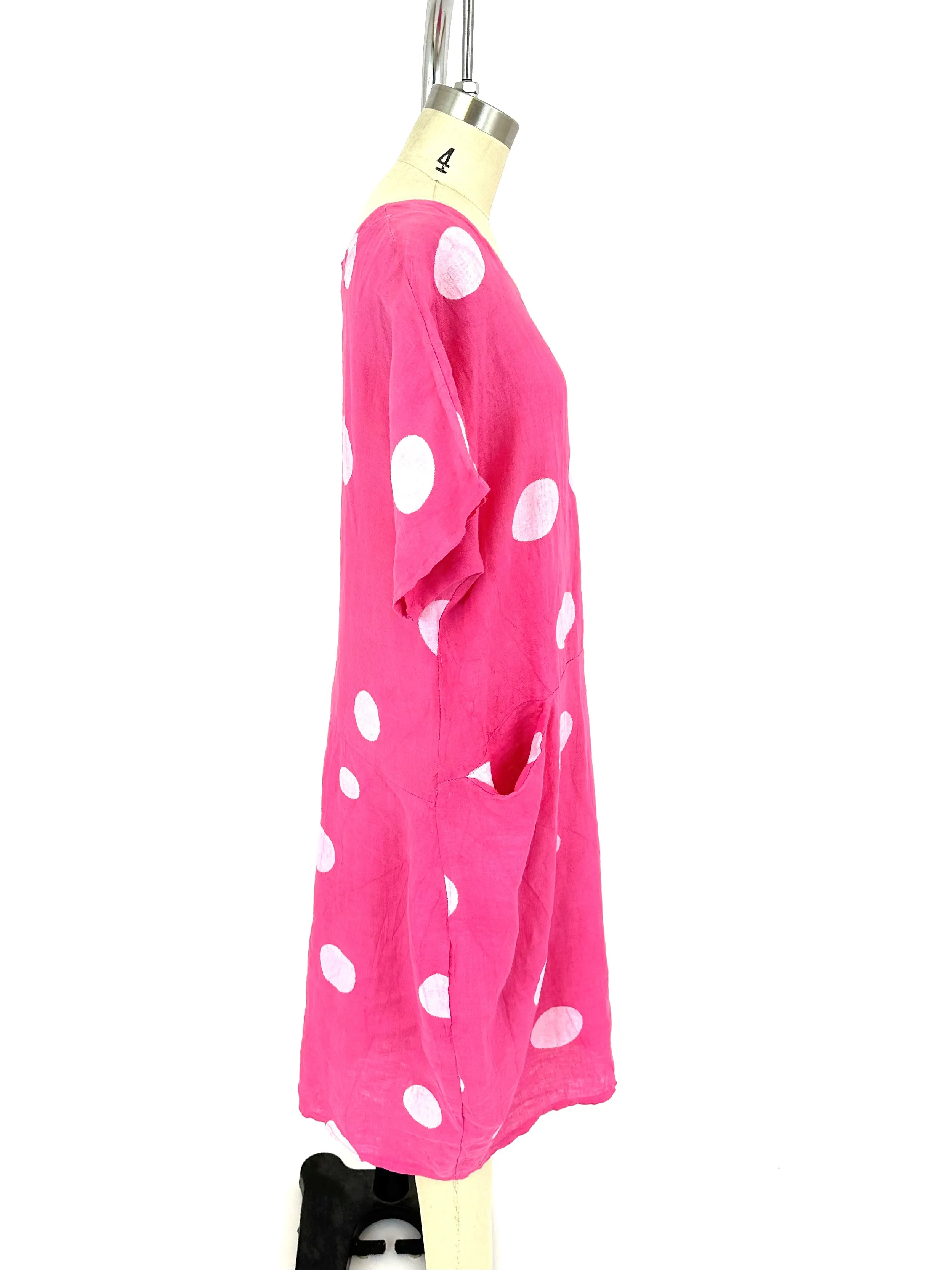 Italian Linen Polka Dot Dress