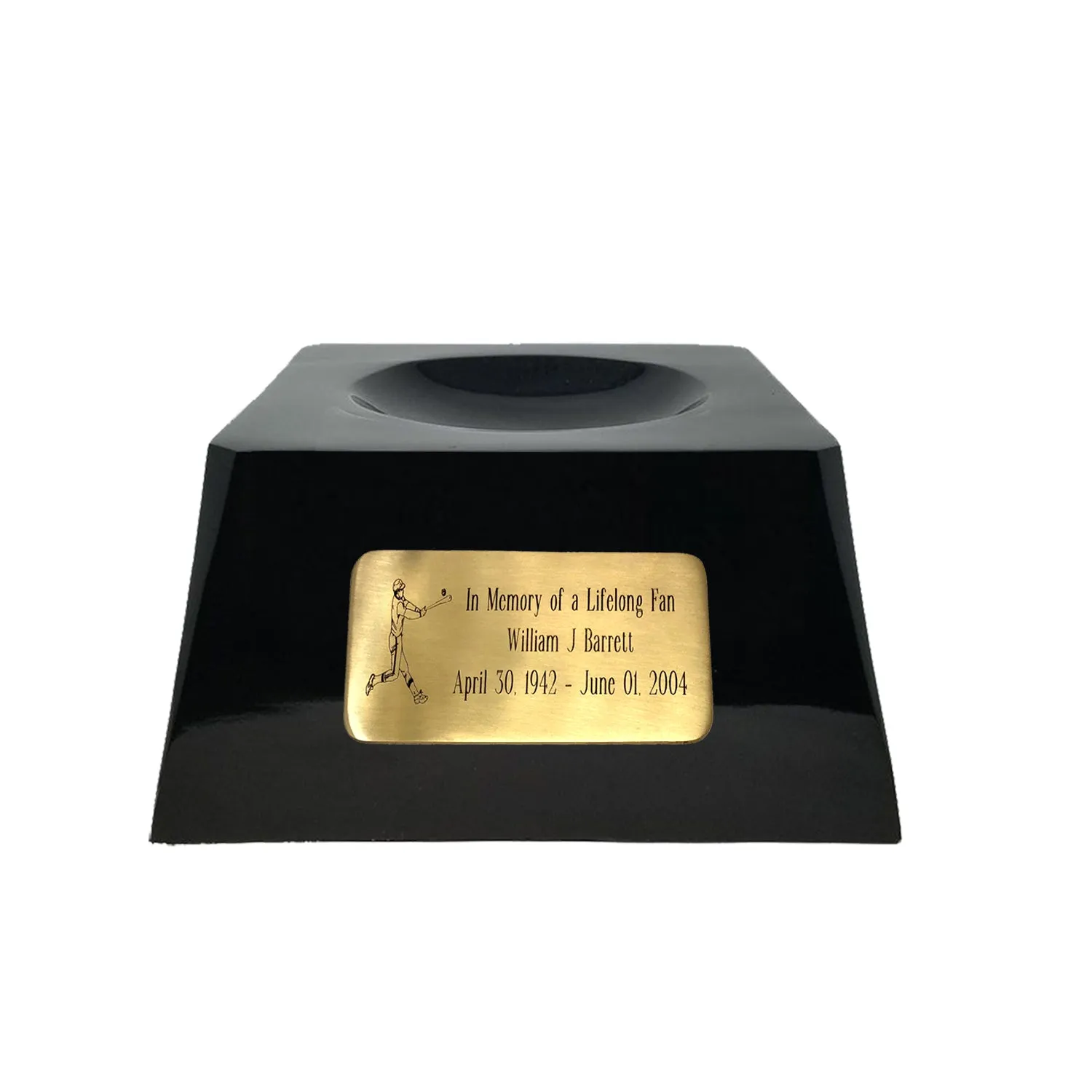 Ivory Baseball Trophy Urn Base with Optional New York Mets Team Sphere