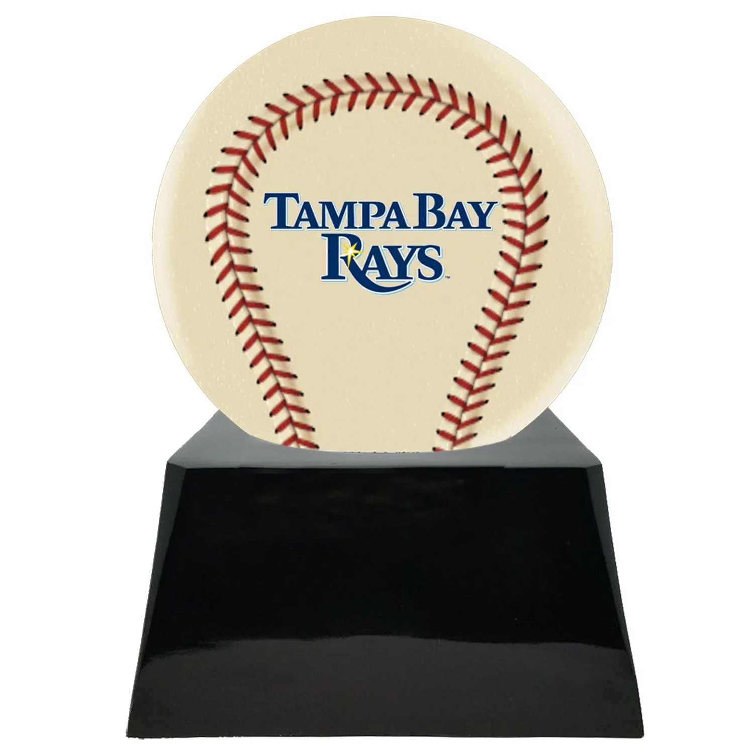 Ivory Baseball Trophy Urn Base with Optional Tampa Bay Rays Team Sphere