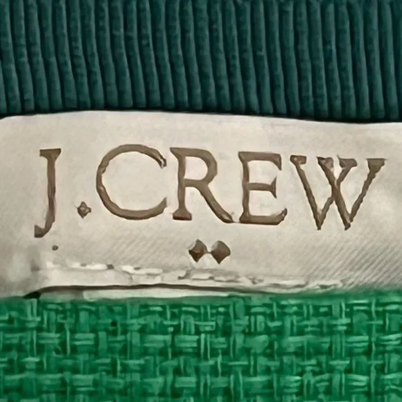 J. Crew Bold Colorful, Green Floral Cotton Basketweave chic Pencil skirt Office