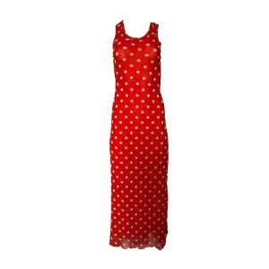 Jean Paul Gaultier Orange Polka Dot Mesh Dress