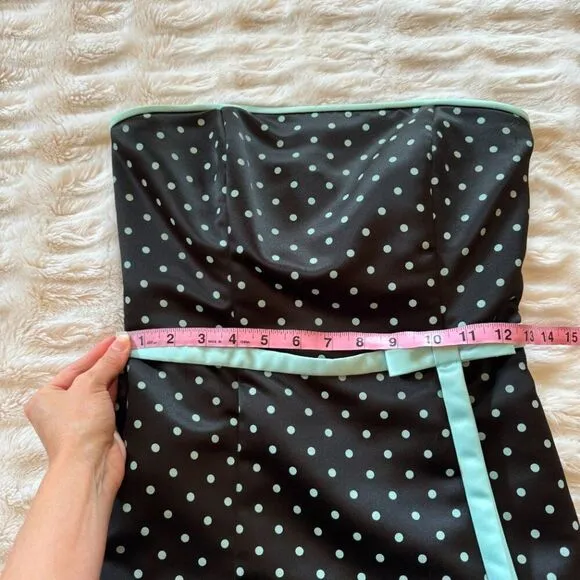 Jessica McClintock Polka Dot Strapless Y2K Mini Dress