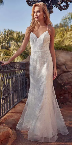 Juliet 271W Glitter Mesh Fitted Wedding Gown