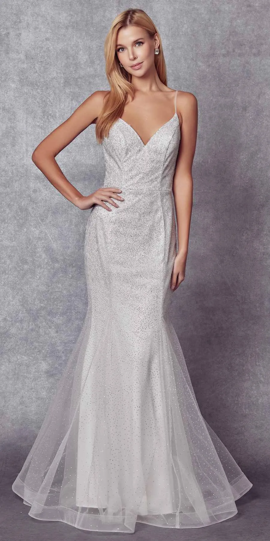 Juliet 271W Glitter Mesh Fitted Wedding Gown