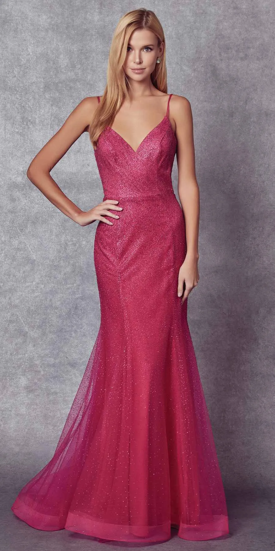 Juliet 271W Glitter Mesh Fitted Wedding Gown