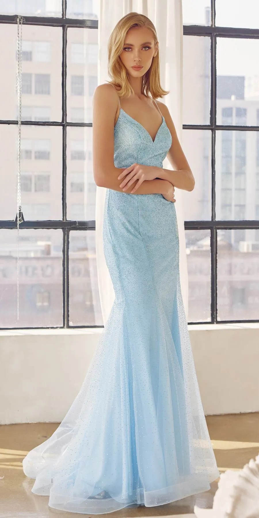 Juliet 271W Glitter Mesh Fitted Wedding Gown