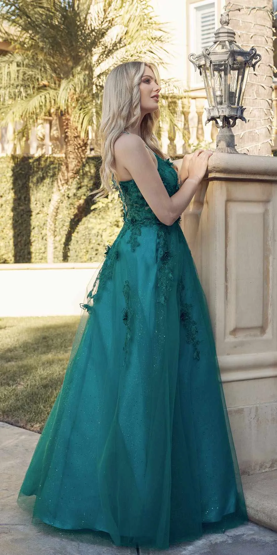Juliet 285 Floor Length A-Line 3D Floral Applique Ball Gown