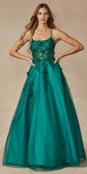 Juliet 285 Floor Length A-Line 3D Floral Applique Ball Gown