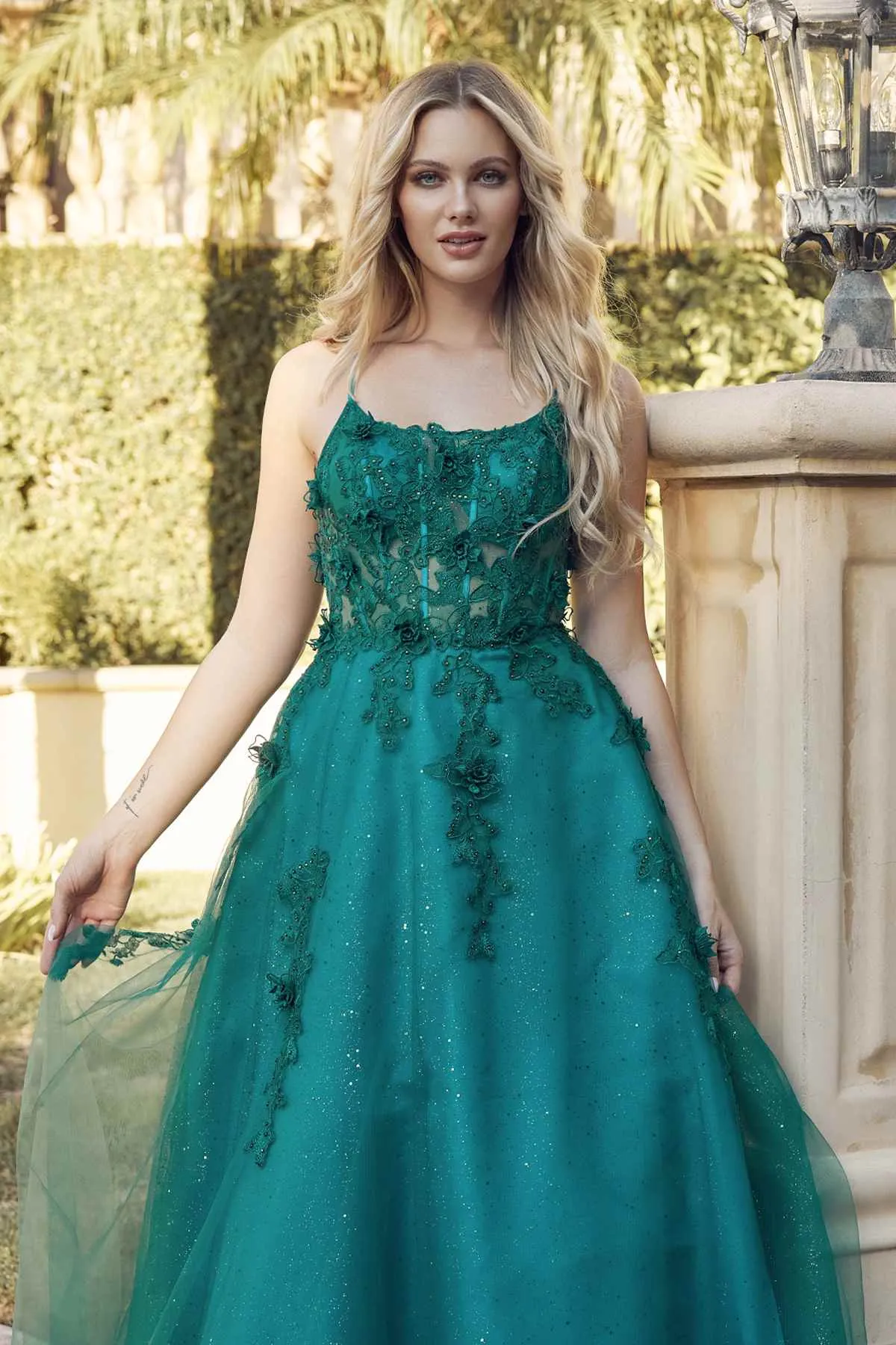 Juliet 285 Floor Length A-Line 3D Floral Applique Ball Gown