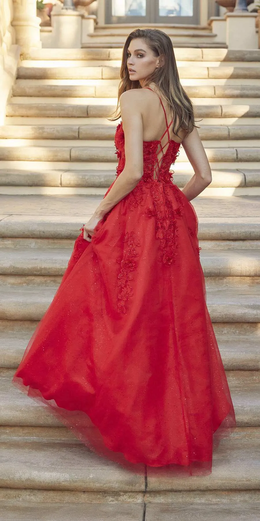 Juliet 285 Floor Length A-Line 3D Floral Applique Ball Gown