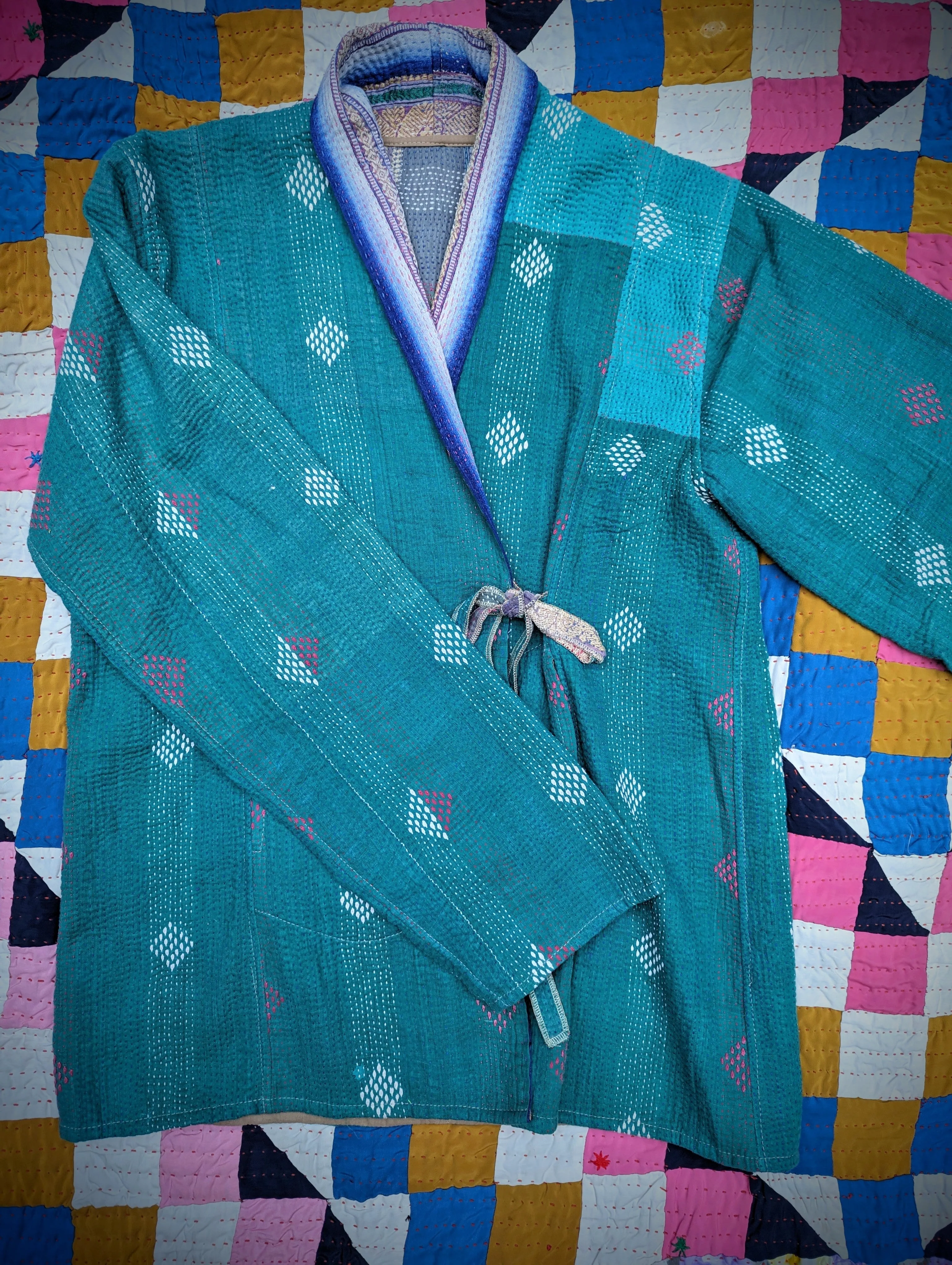 Kantha wrap jacket
